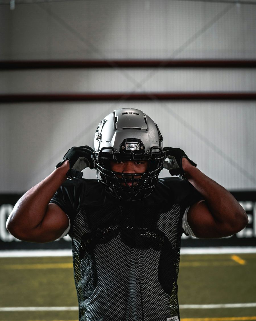 Helmet on