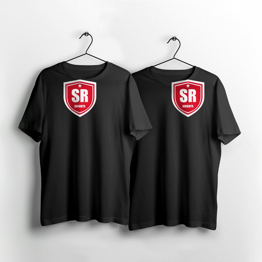 Bella+Canvas Knights Shield Tee in black with the Summit Ridge Knights design
