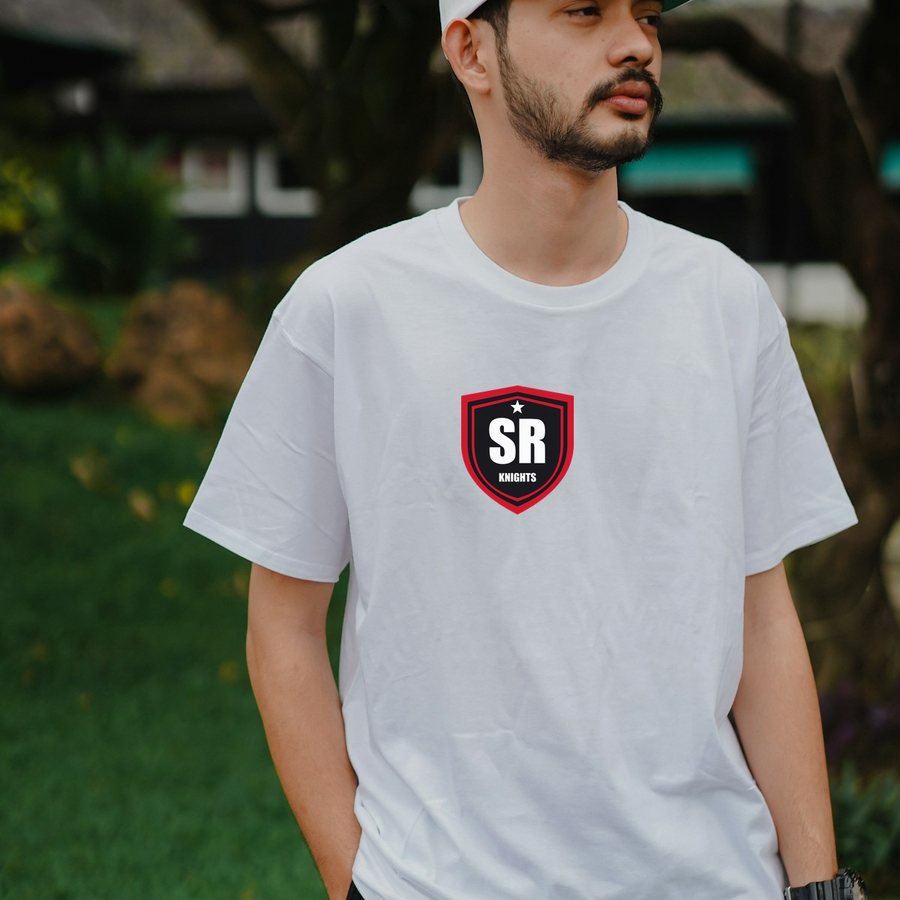 Next Level Friday Night Tee in white with the Summit Ridge Knights design