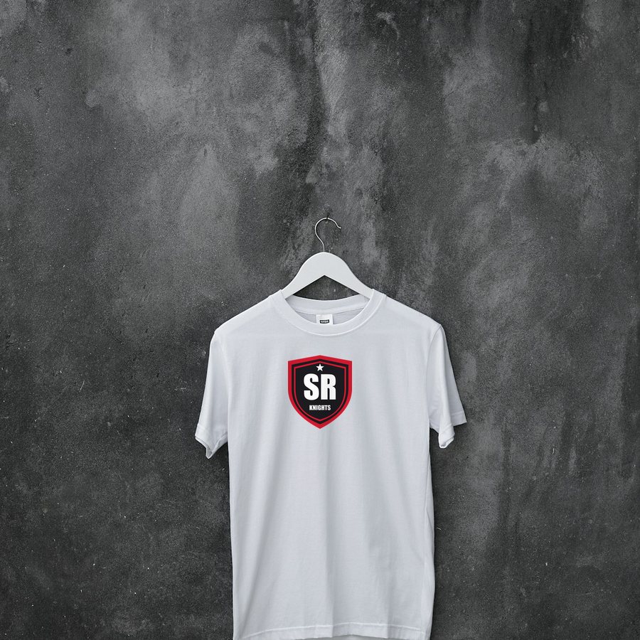 Gildan Knights Family Tee in white with the Summit Ridge Knights design