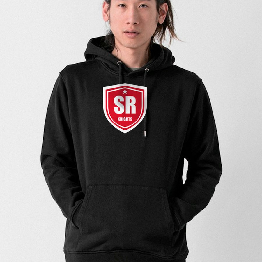 Champion Knights Hoodie in black with the Summit Ridge Knights design